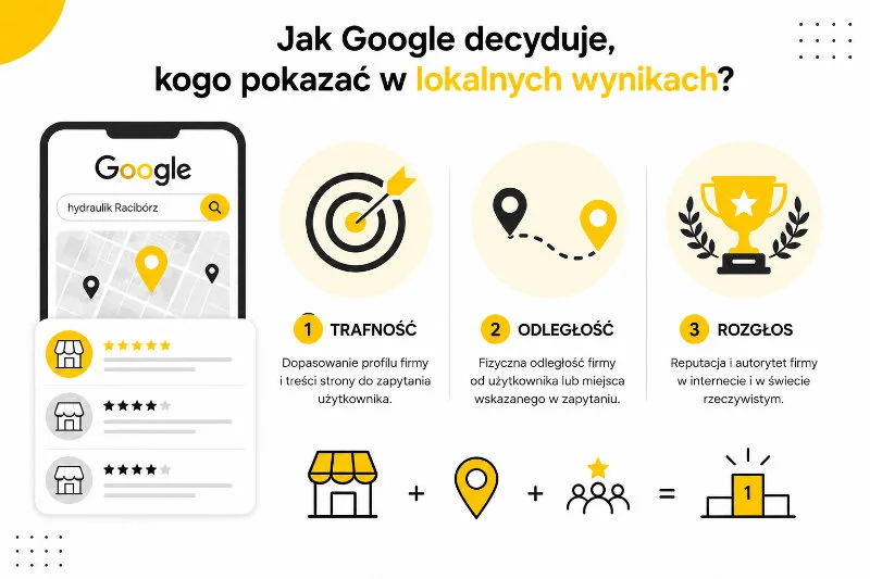 jak Google decyduje kogo pokazać w lokalnych wynikach